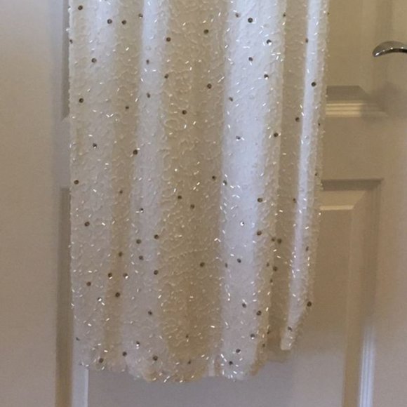 Off white Dress with gold and white Sequins - Picture 3 of 7
